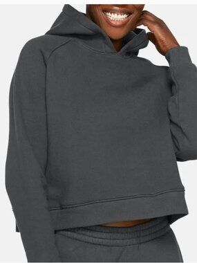 Outdoor Voices Grey Nimbus Cotton Cropped Hoodie